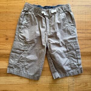 Lucky Brand Boys Khaki Cargo Shorts Pull On Elastic Waistband Size M